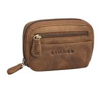 STILORD 'Eason' Porte-clés en Cuir pour Homme avec Plusieurs Compartiments - Pochette Organisatrice de Clés et Monnaie pour Femme - Porte-clés en Cuir Véritable, Couleur:Marron Moyen