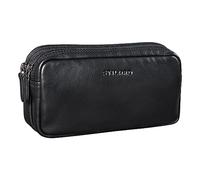 STILORD Eddie Étui à Crayons en Cuir Trousse Scolaire ou Bureau Trousse de Maquillage Grande Pochette Plumier Vintage Couleur:Noir
