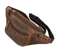 STILORD 'Eliah' Vintage Sac Banane en Cuir Ceinture Réglable Poche Ventrale Sacoche Banane idéal Sport Voyages Quotidien Durable, Couleur:Calais - Marron