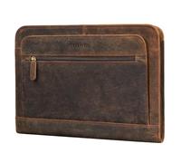 STILORD 'Elton' Conférencier A4 Cuir Véritable Vintage Organiseur Porte-Documents Housse pour MacBooks de 13,3 Pouces Classeur Portfolio en Cuir, Couleur:Kreta - Brun