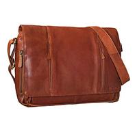 STILORD 'Erik' Vintage Sac à l'Épaule en Cuir PC Portable 15,6 Pouces Sacoche Sac à Bandoulière Besace Sac Messager, Couleur:Cognac Marron