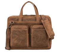 STILORD 'Erwin' Grand Sac à Bandoulière d'affaires Cuir 16 Pouces Cartable Cuir Homme Porte-Documents Sac Professeur Femme Sacoche Ordinateur Business Mallette Travail XL, Couleur:Bergamo - Marron