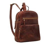 STILORD 'Fabienne' Sac à Dos feminin petit cuir véritable mode Sac de transport anti-voleur Sac de tous les Jours, Couleur:porto - cognac