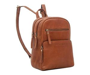 STILORD 'Fabienne' Sac à Dos feminin petit cuir véritable mode Sac de transport anti-voleur Sac de tous les Jours, Couleur:texas - marron