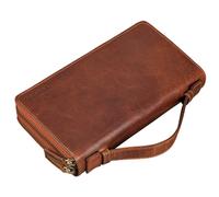 STILORD 'Felicity' Homme Portefeuille en Cuir avec Poignée Grand Porte-Monnaie Poignet Hommes Wallet Men Sac Cuir Authentique Vintage Porte-Cartes, Couleur:Cannes - Marron