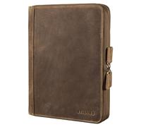 STILORD 'Ferris' Organiseur A4 Cuir Conférencier XL Vintage Housse Ordinateur 13,3 Pouces Classeur Homme Femme Portfolio Carnet Porte Bloc Cuir Véritable, Couleur:Marron Moyen