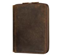 STILORD 'Ferris' Organiseur A4 Cuir Conférencier XL Vintage Housse Ordinateur 13,3 Pouces Classeur Homme Femme Portfolio Carnet Porte Bloc Cuir Véritable, Couleur:Kreta - Brun