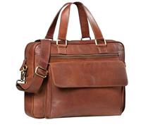 STILORD 'Florence' Sac d'affaires Femme Cuir Grand Sac à Main à Bandoulière pour Ordinateur Portable Bureau Mallette Porte-Documents Vintage, Couleur:Cognac Marron