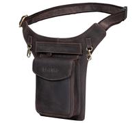 STILORD Frankie Sac Banane Cuir Vintage Élégante Sacoche Croisé Sac de Ceinture Cuir Véritable Homme Femme Crossbody Bag pour Sport Voyages Travail Festival Couleur:Marron - foncé