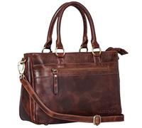 STILORD 'Frauke' Sac a main en cuir organisé Femme Vintage Sac-à-bandoulière Shopper Messenger Sac-en-cuir Sacs de bureau à poignée Cuir véritable, Couleur:porto - cognac