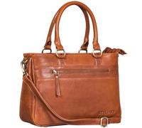 STILORD 'Frauke' Sac a main en cuir organisé Femme Vintage Sac-à-bandoulière Shopper Messenger Sac-en-cuir Sacs de bureau à poignée Cuir véritable, Couleur:texas - marron