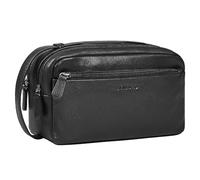 STILORD Gaius Trousse de Toilette Homme Cuir Véritable Vintage Sac de Voyage Compact avec 2 Compartiments et Poignée Vanity en Cuir pour Vacances et Quotidien Couleur:Noir