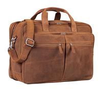 STILORD 'Gigantus' Sacoche Cuir Homme XXL Serviette en Cuir Sac d'enseignant Sac d'affaire Sac bandoulière Homme Sac Professeur Femme, Couleur:Tan - Marron - Scuro