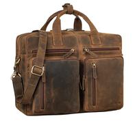 STILORD 'Goliatus' Grande Sacoche Homme Bandouliere Cuir Cartable Professeur Femme Serviette Pochette Ordinateur 17 Pouces Sac d'affaire Housse PC Portable, Couleur:colorado - marron