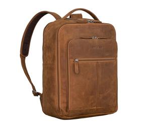 STILORD Gordon Sac a Dos Cuir Hommes et Femmes pour Ordinateur Portable 17 Pouces Backpack Polyvalent pour Business et Messenger Couleur:Tan - Marron - Scuro