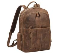 STILORD 'Gregor' Moderne Sac à Dos Cuir pour Hommes & Femmes Grand Sac à dos Ordinateur 13-13,3 Pouces Laptop Backpack Sac Étudiant Sac à Dos de Voyage Cuir Véritable, Couleur:marron moyen