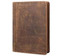 STILORD Gus Conférencier Cuir A4 Vintage avec Porte-Bloc Porte-Documents en Cuir Véritable avec Compartiment Grande Organisateur Zippé Porte Documents Couleur:seppia - marronpuro