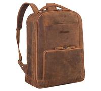 STILORD Harlow Sac à Dos Cuir Homme XL Vintage Élégant Grand Sac à Dos Ordinateur 15-17 Pouces Sac Business Travail avec Système Trolley Cuir Véritable Couleur:Tan - Marron - Scuro