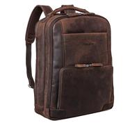 STILORD 'Harlow' Sac à Dos en Cuir XL pour Homme Grand Sac à Dos Business pour Ordinateur Portable 15-17 Pouces Sac de Travail Système d'attache Cuir Véritable, Couleur:Zamora - Marron