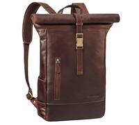 STILORD 'Harriet' Sac à Dos Roll Top Cuir Sac à Dos de Vélo Grand Daypack XL SacBandoulière Vintage pour Ordinateur 15,6-17 Pouces Sac de Voyage en Cuir Véritable, Couleur:zamora - marron