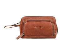 STILORD 'Henry' sac à poignet homme cuir grande trousse de toilette XXL trousse à plume voyage organisateur pochette cosmétique sac à main, Couleur:maraska - marron