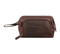STILORD 'Henry' sac à poignet homme cuir grande trousse de toilette XXL trousse à plume voyage organisateur pochette cosmétique sac à main, Couleur:zamora - marron