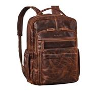 STILORD 'Hiro' Premium Sac à dos pour ordinateur 16 pouces Femme Sac à dos d'affaires Homme Vintage Sac à dos de jour en cuir véritable, Couleur:luino - marron