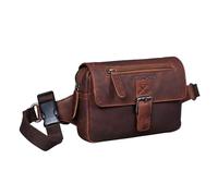 STILORD 'Ian' Sac de Ceinture Cuir Vintage Sac Banane Hommes et Femmes Sacoche Ventrale pour Voyages Festivals Sport Poch Ventrale Grand, Couleur:Valencia - Marron
