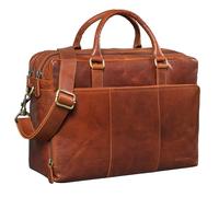 STILORD 'Isaac' Serviette Porte Documents Cuir Vintage Sac Ordinateur 13,3 Pouces Sac de Travail Cartable Enseignant Sac à Bandoulière Mallette Cuir Véritable, Couleur:maraska - Marron