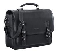 STILORD 'James' Sac de Professeur Cuir Vintage Cartable pour Enseignant Professeur Sac à Bandoulière pour PC Portable A4 en Cuir véritable, Couleur:Noir