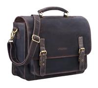 STILORD James Sac de Professeur Cuir Vintage Cartable pour Enseignant Professeur Sac à Bandoulière pour PC Portable A4 en Cuir véritable Couleur:Marron - foncé