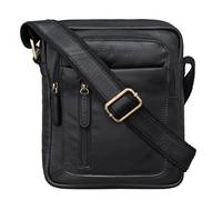 STILORD 'Jamie' Sac en Cuir pour Homme - Parfait pour Voyages & Quotidien - Petit Sac Messenger Vintage pour iPad 9,7 Pouces - Sac à Bandoulière Moderne pour Hommes, Couleur:Noir