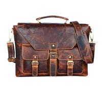 STILORD 'Janus' Sac Besace pour Homme Bandoulière Vintage Sac à Main DIN A4 et Ordinateur Portable 13,3 Pouces en Cuir véritable, Couleur:Kara - Cognac
