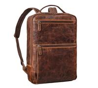 STILORD Jayce Sac à Dos en Cuir pour Ordinateur Portable 17 Pouces - Grand Business Backpack - Parfait pour Le Travail, l’Université et Les Voyages - Cuir Véritable Couleur:luino - Marron