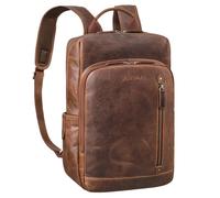 STILORD Johnson Sac à Dos d'affaires Cuir pour Hommes Vintage Backpack pour MacBook 13,3 Pouces Sac pour Ordinateur Portable Cuir Véritable Couleur:Soria - Marron