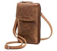 STILORD 'Jule' Portefeuille à Bandoulière Cuir Véritable avec Poche pour Téléphone Portable Femme Sac à Bandoulière Réglable Crossbody Porte-monnaie, Couleur:bergamo - marron