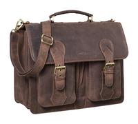STILORD 'Kronos' Cartable Professeur Cuir Serviette Sac d'enseignant d'affaire Sacoche d'ordinateur Serviette Bureau Travail à Bandoulière, Couleur:Veleta - Marron