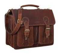 STILORD 'Kronos' Cartable Professeur Cuir Serviette Sac d'enseignant d'affaire Sacoche d'ordinateur Serviette Bureau Travail à Bandoulière, Couleur:Porto - Cognac