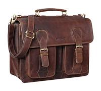 STILORD 'Kronos' Cartable Professeur Cuir Serviette Sac d'enseignant d'affaire Sacoche d'ordinateur Serviette Bureau Travail à Bandoulière, Couleur:Florida - Marron