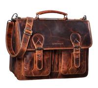 STILORD 'Kronos' Cartable Professeur Cuir Serviette Sac d'enseignant d'affaire Sacoche d'ordinateur Serviette Bureau Travail à Bandoulière, Couleur:Milano - Marron
