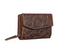 STILORD 'Lark' Portefeuille Femme Cuir Vintage Porte-Monnaie Grande Pochette Porte Carte pour Dames en Cuir Véritable, Couleur:Salerno - Marron Floraux