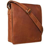 STILORD 'Lars' Vintage Sac Besace pour Hommes Sac Bandoulière Cuir pour Macbook 13,3 Pouces Documents DIN A4 Sac Messager Sac à l'Épaule, Couleur:Cognac Marron