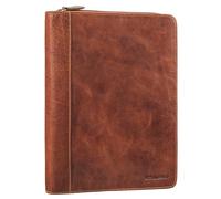 STILORD Leif Conférencier DIN A5 Cuir Véritable Vintage Organiseur Porte-Documents Housse Classeur Portfolio en Cuir Pochette Document conférencier Couleur:Cannes - Marron
