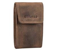 STILORD 'Lenn' Pochette de Clé Cuir Vintage Porte-Clé Anti-RFID Mini Porte-Monnaie Porte-Cartes avec RFID Blocage Protection Clé de Voiture Cuir Véritable, Couleur:Marron Moyen