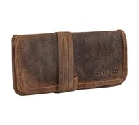 STILORD 'Lenny' Trousse en Cuir Vintage Petite l'étui élégant idéal comme Trousse Scolaire Bourse Porte-Monnaie Blague à Tabac en véritable Cuir de Buffle, Couleur:Calais - Marron