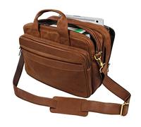 STILORD 'Leopold' Sac d'enseignant Sacs d'affaires Hommes Cuir Porte-Documents XL Sacoche d'ordinateur pour Le Bureau - Serviette de Travail à Bandoulière, Couleur:Selle - Marron