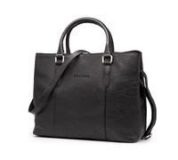 STILORD 'Lexa' Grand sac à main en cuir Femme Vintage Sac à bandoulière Shopper Messenger Sac en cuir Bureau Sac à anses Cuir véritable, Couleur:noir
