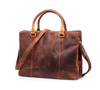 STILORD 'Lexa' Grand sac à main en cuir Femme Vintage Sac à bandoulière Shopper Messenger Sac en cuir Bureau Sac à anses Cuir véritable, Couleur:prestige - marron