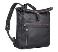 STILORD Leya Sac à Dos Rolltop en Cuir pour Femmes étanche - Sac à Dos pour Ordinateur Portable 15.6 | 16 | 17 Pouces - Sac à Dos pour d´Affaires, randonnée et vélo Couleur:Noir