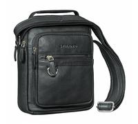 STILORD "Lima Petite Sacoche Homme Bandouliere Cuir Élégant - Messenger Bag Crossbody avec Poignée Sac Bandouillère Cuir Véritable Besace pour Tablette 9,7 Pouces Couleur:noir